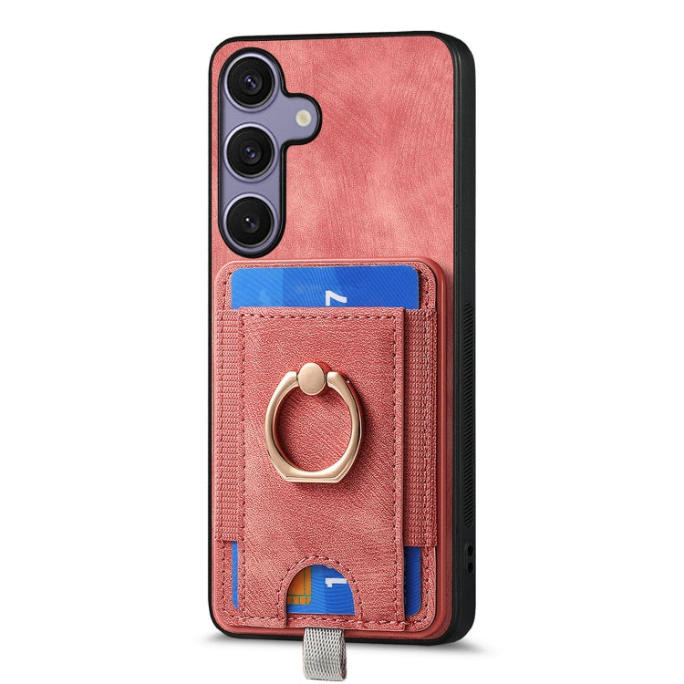 For Samsung Galaxy S25+ 5G Retro Splitable Magnetic Card Bag Leather Phone Case