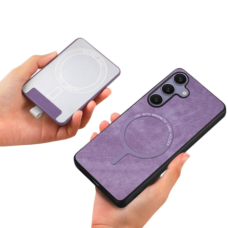 For Samsung Galaxy S25+ 5G Retro Splitable Magnetic Card Bag Leather Phone Case