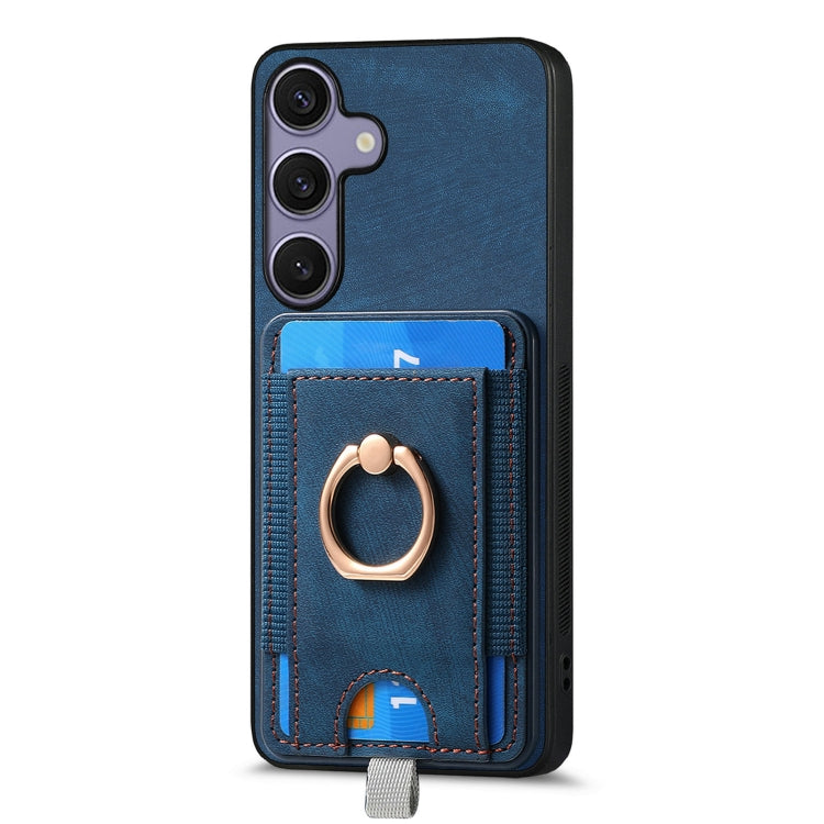 For Samsung Galaxy S25 Ultra 5G Retro Splitable Magnetic Card Bag Leather Phone Case