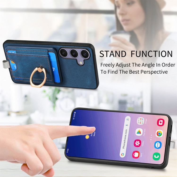For Samsung Galaxy S25 Ultra 5G Retro Splitable Magnetic Card Bag Leather Phone Case