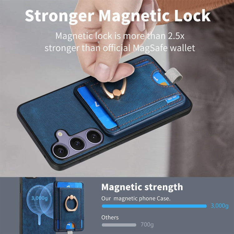 For Samsung Galaxy S25 Ultra 5G Retro Splitable Magnetic Card Bag Leather Phone Case