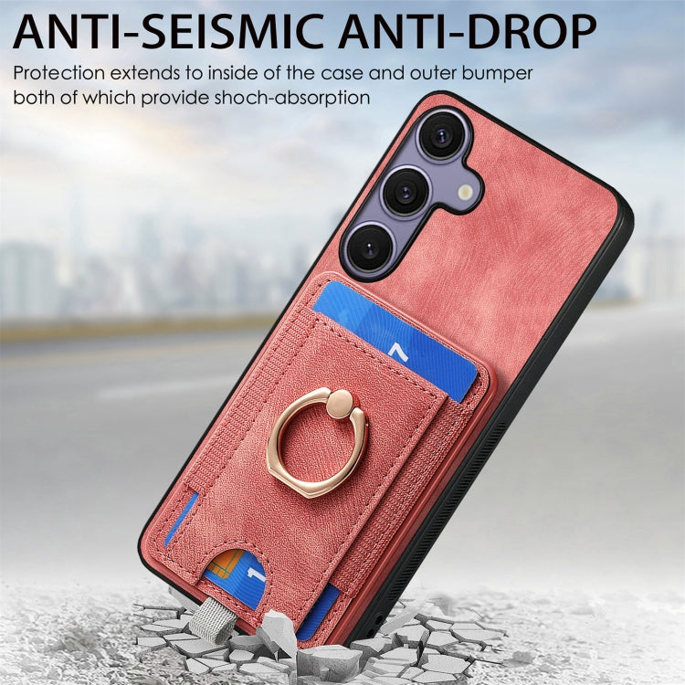 For Samsung Galaxy S25 Ultra 5G Retro Splitable Magnetic Card Bag Leather Phone Case