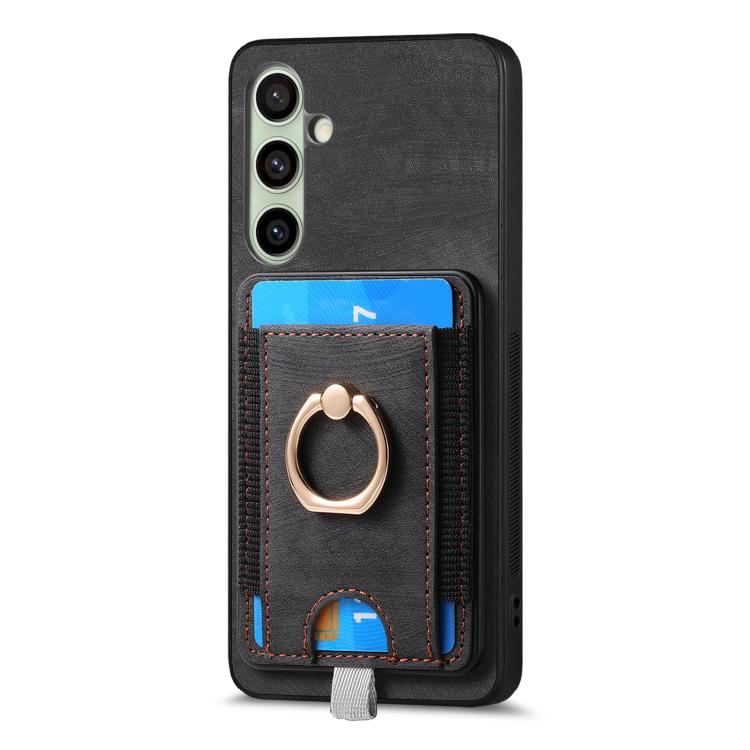 For Samsung Galaxy A56 5G Retro Splitable Magnetic Card Bag Leather Phone Case