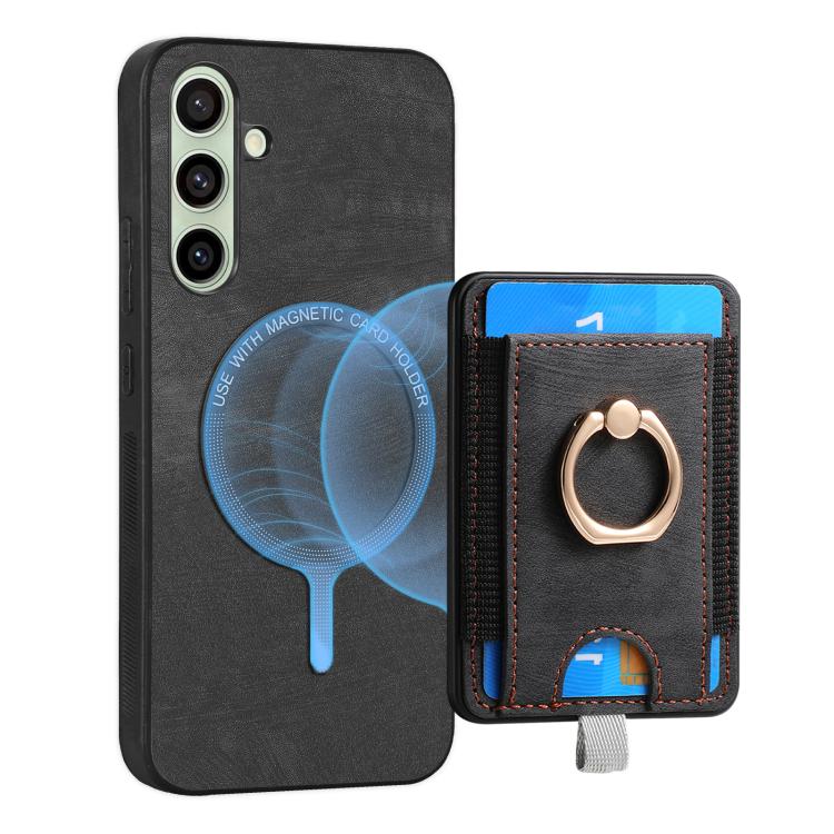 For Samsung Galaxy A56 5G Retro Splitable Magnetic Card Bag Leather Phone Case