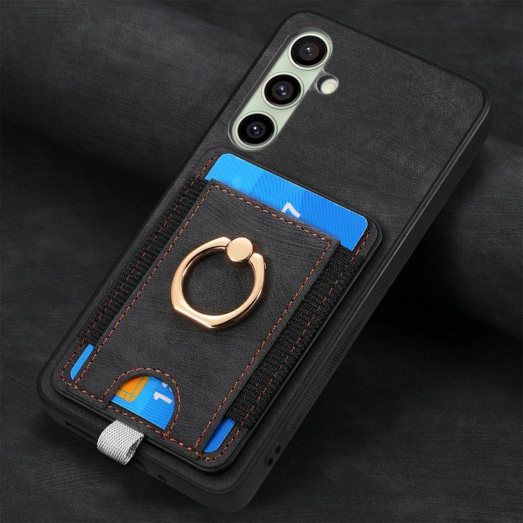 For Samsung Galaxy A56 5G Retro Splitable Magnetic Card Bag Leather Phone Case
