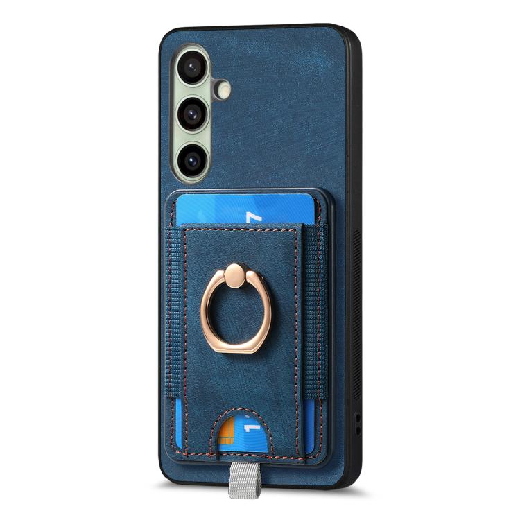 For Samsung Galaxy A56 5G Retro Splitable Magnetic Card Bag Leather Phone Case