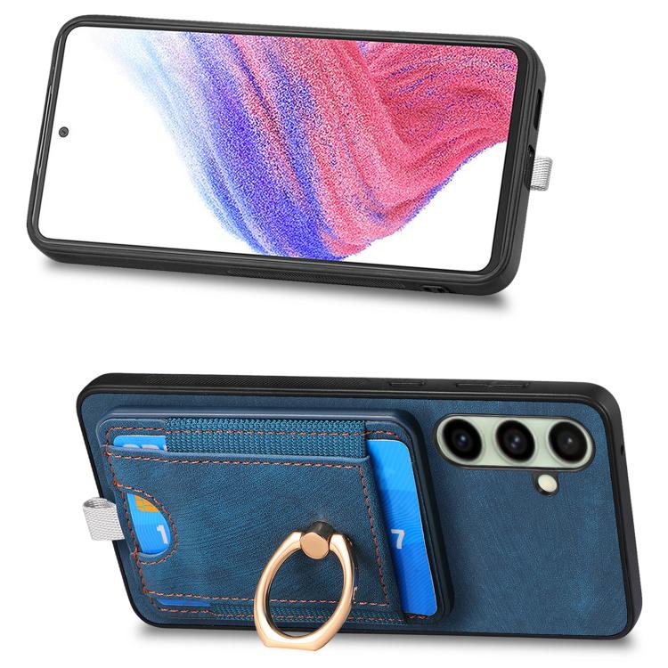 For Samsung Galaxy A56 5G Retro Splitable Magnetic Card Bag Leather Phone Case
