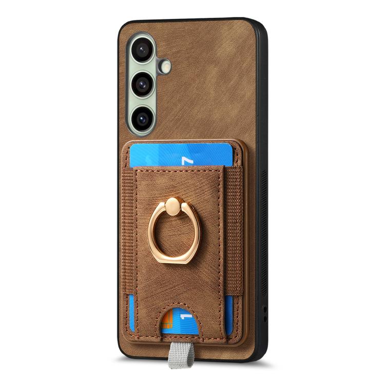 For Samsung Galaxy A56 5G Retro Splitable Magnetic Card Bag Leather Phone Case