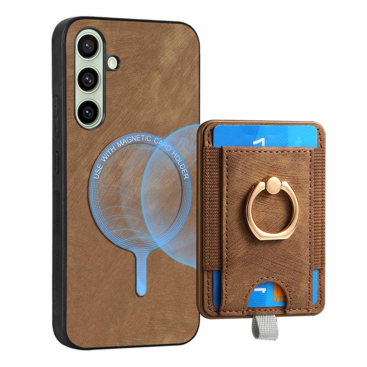 For Samsung Galaxy A56 5G Retro Splitable Magnetic Card Bag Leather Phone Case