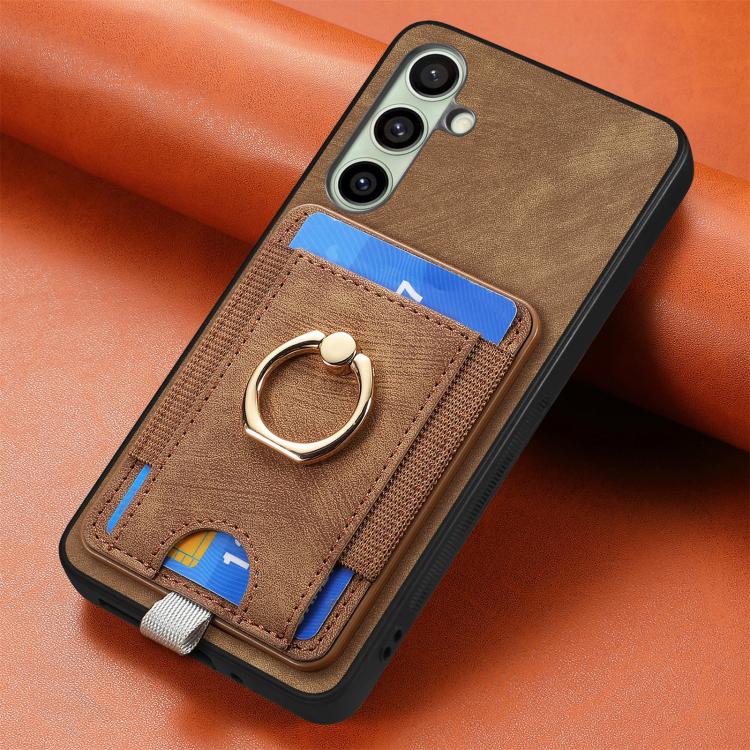For Samsung Galaxy A56 5G Retro Splitable Magnetic Card Bag Leather Phone Case
