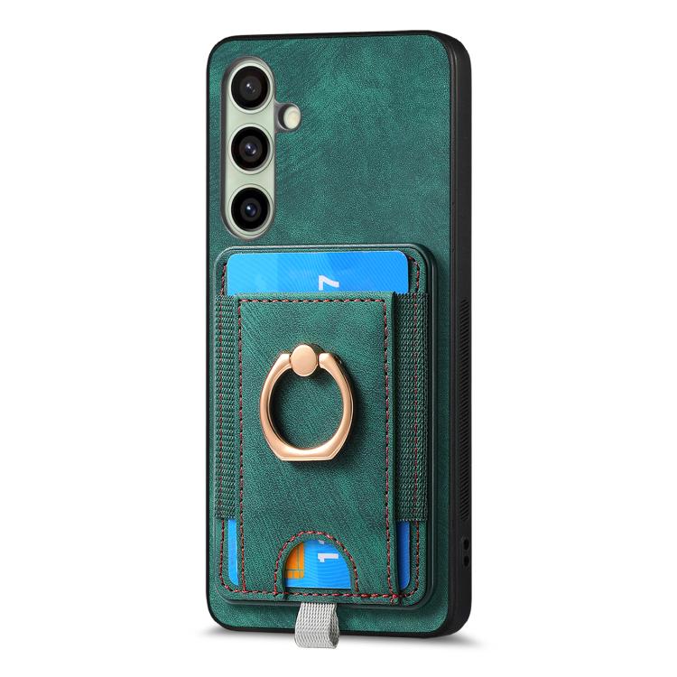 For Samsung Galaxy A56 5G Retro Splitable Magnetic Card Bag Leather Phone Case