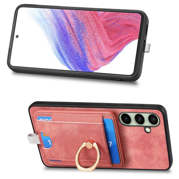 For Samsung Galaxy A56 5G Retro Splitable Magnetic Card Bag Leather Phone Case