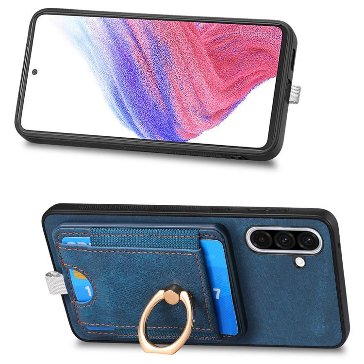 For Samsung Galaxy A36 Retro Splitable Magnetic Card Bag Leather Phone Case