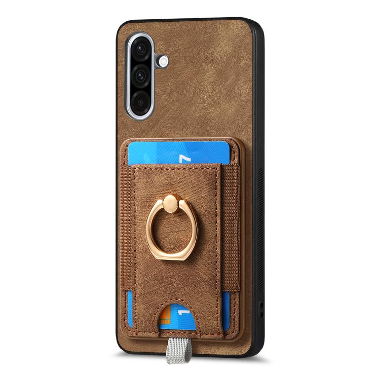 For Samsung Galaxy A36 Retro Splitable Magnetic Card Bag Leather Phone Case