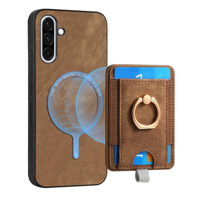 For Samsung Galaxy A36 Retro Splitable Magnetic Card Bag Leather Phone Case