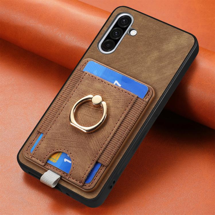 For Samsung Galaxy A36 Retro Splitable Magnetic Card Bag Leather Phone Case