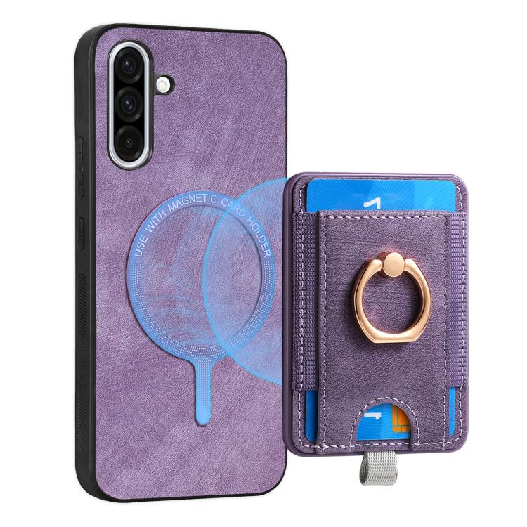 For Samsung Galaxy A36 Retro Splitable Magnetic Card Bag Leather Phone Case