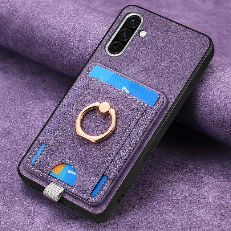 For Samsung Galaxy A36 Retro Splitable Magnetic Card Bag Leather Phone Case