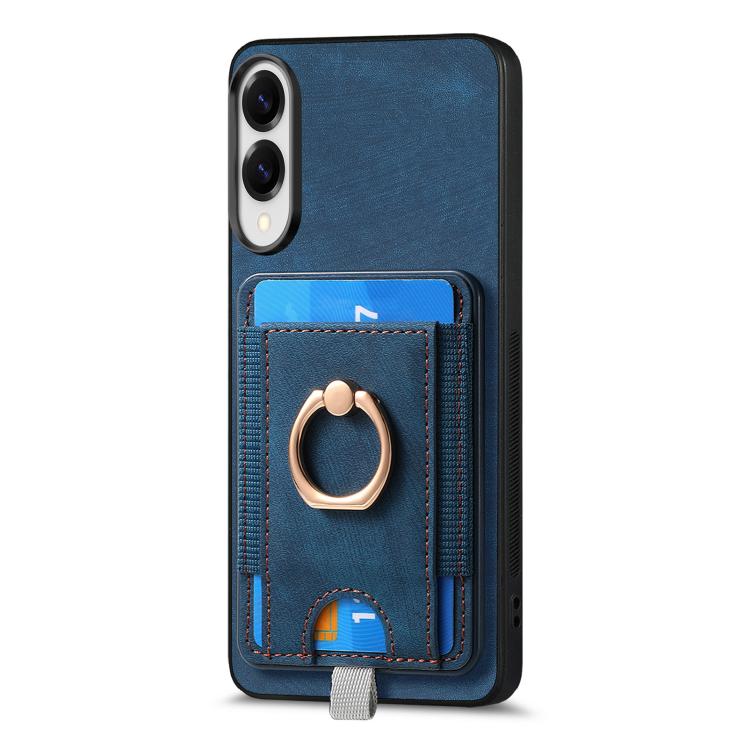 For Samsung Galaxy S25 Edge 5G Retro Splitable Magnetic Card Bag Leather Phone Case