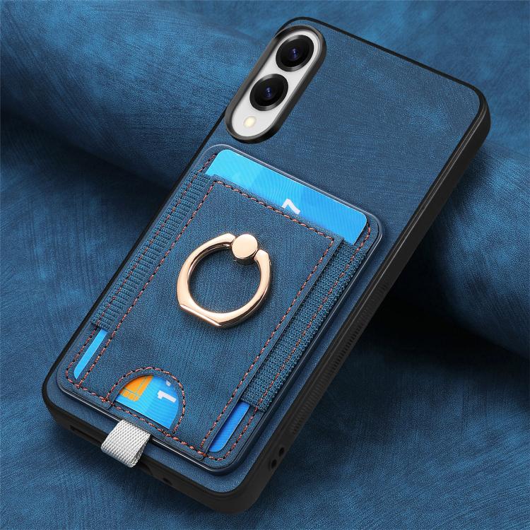 For Samsung Galaxy S25 Edge 5G Retro Splitable Magnetic Card Bag Leather Phone Case