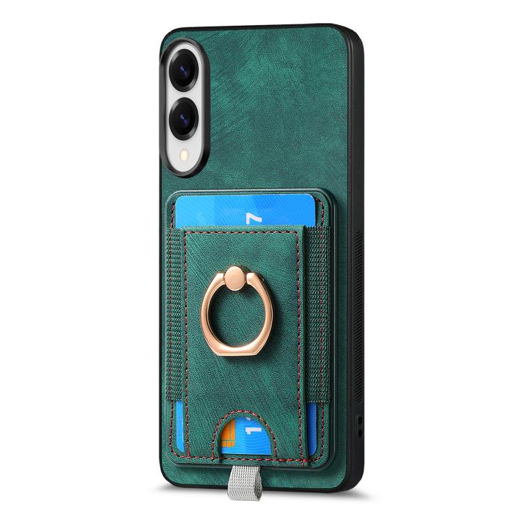 For Samsung Galaxy S25 Edge 5G Retro Splitable Magnetic Card Bag Leather Phone Case