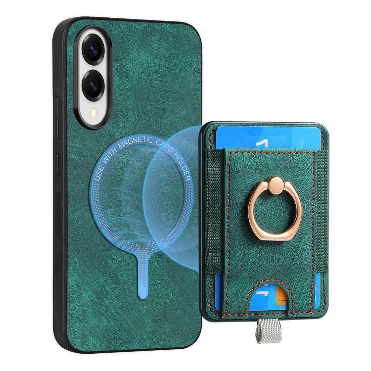 For Samsung Galaxy S25 Edge 5G Retro Splitable Magnetic Card Bag Leather Phone Case