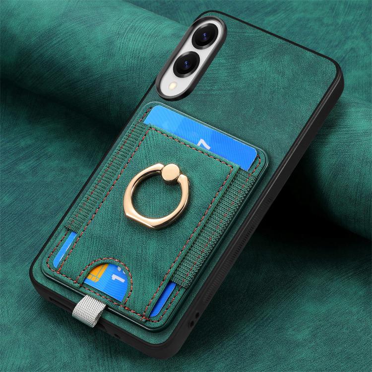 For Samsung Galaxy S25 Edge 5G Retro Splitable Magnetic Card Bag Leather Phone Case