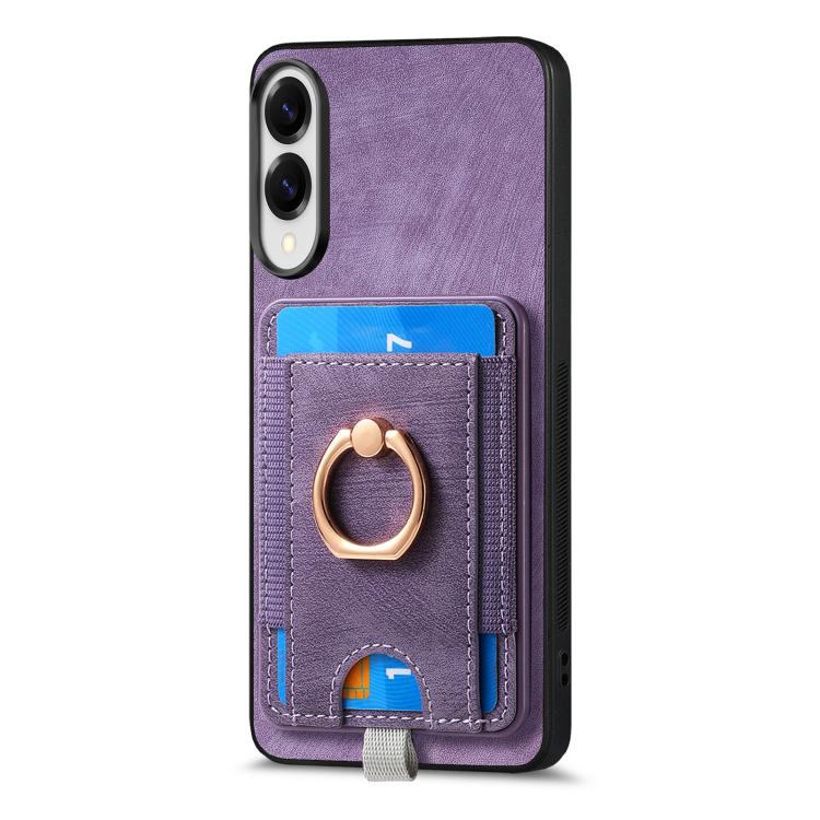 For Samsung Galaxy S25 Edge 5G Retro Splitable Magnetic Card Bag Leather Phone Case
