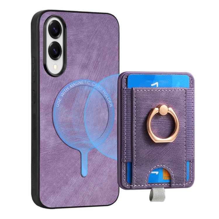 For Samsung Galaxy S25 Edge 5G Retro Splitable Magnetic Card Bag Leather Phone Case