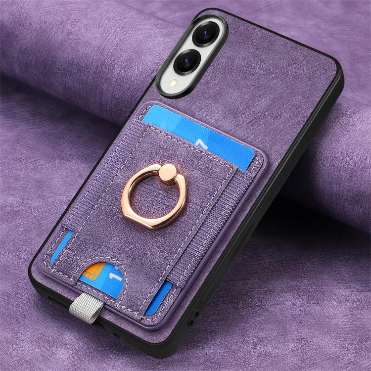 For Samsung Galaxy S25 Edge 5G Retro Splitable Magnetic Card Bag Leather Phone Case
