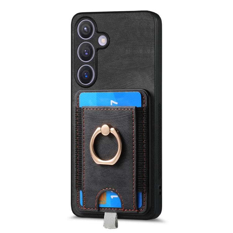 For Samsung Galaxy A57 5G Retro Splitable Magnetic Card Bag Leather Phone Case