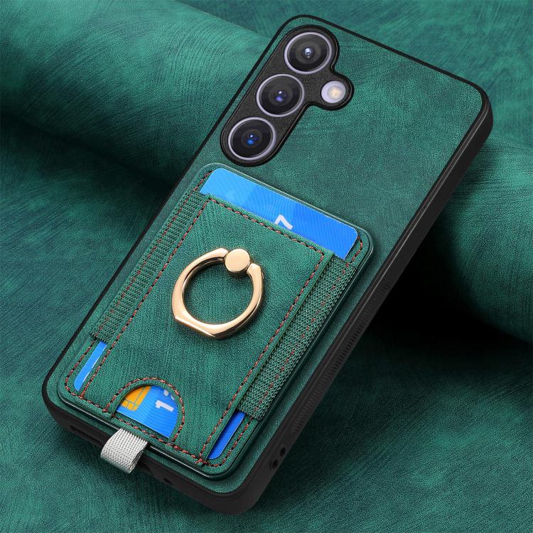 For Samsung Galaxy A57 5G Retro Splitable Magnetic Card Bag Leather Phone Case