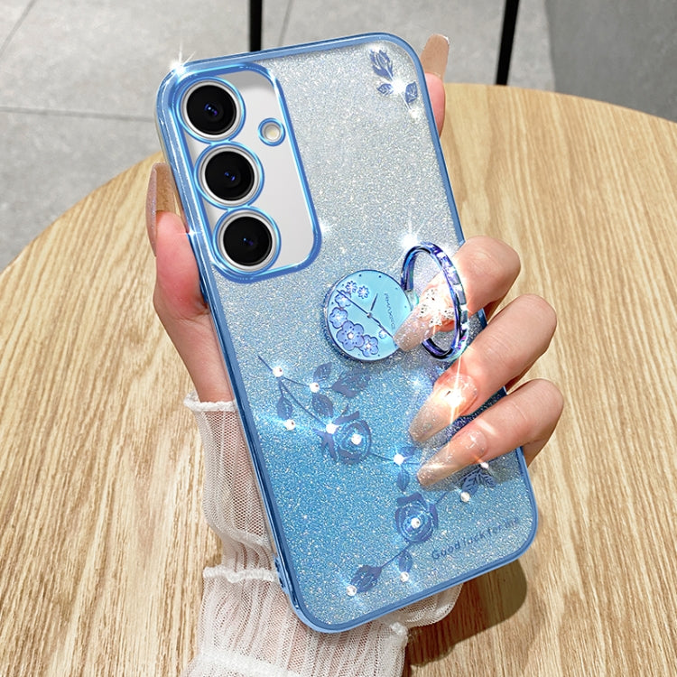 For Samsung Galaxy S24 FE 5G Gradient Glitter Immortal Flower Ring All-inclusive Phone Case
