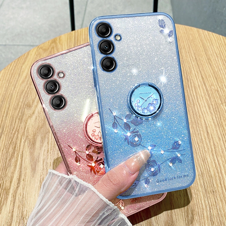 For Samsung Galaxy S25 5G Gradient Glitter Immortal Flower Ring All-inclusive Phone Case