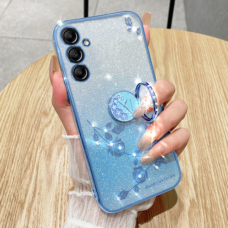 For Samsung Galaxy S25 5G Gradient Glitter Immortal Flower Ring All-inclusive Phone Case