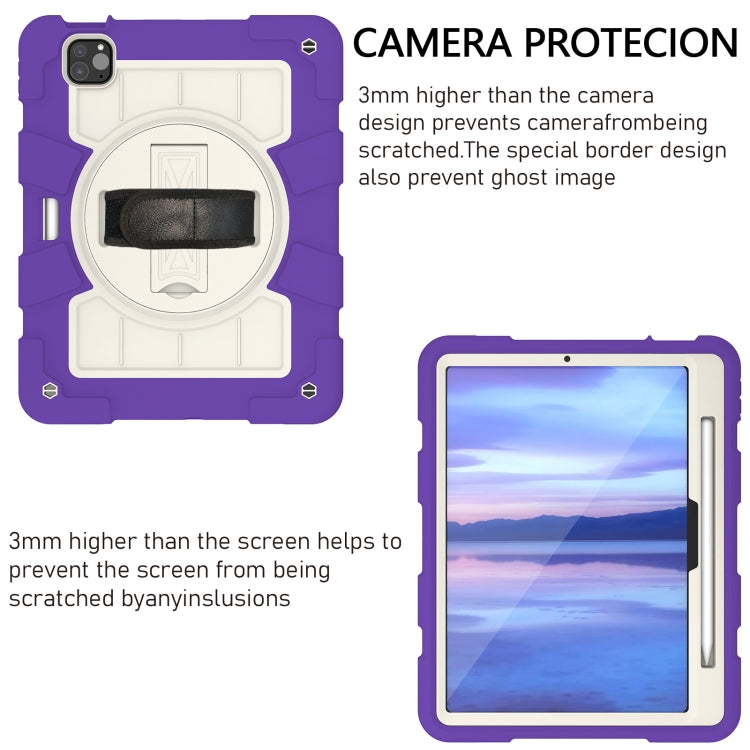 For iPad Pro 11 2025 / 2024 Silicone Hybrid PC Shockproof Tablet Case with Shoulder Strap
