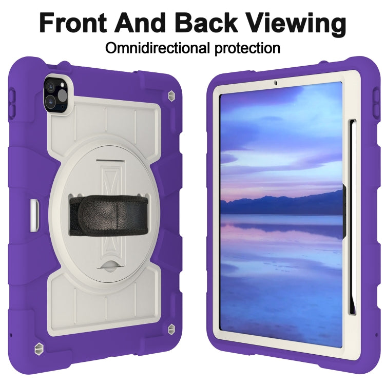 For iPad Pro 11 2025 / 2024 Silicone Hybrid PC Shockproof Tablet Case with Shoulder Strap