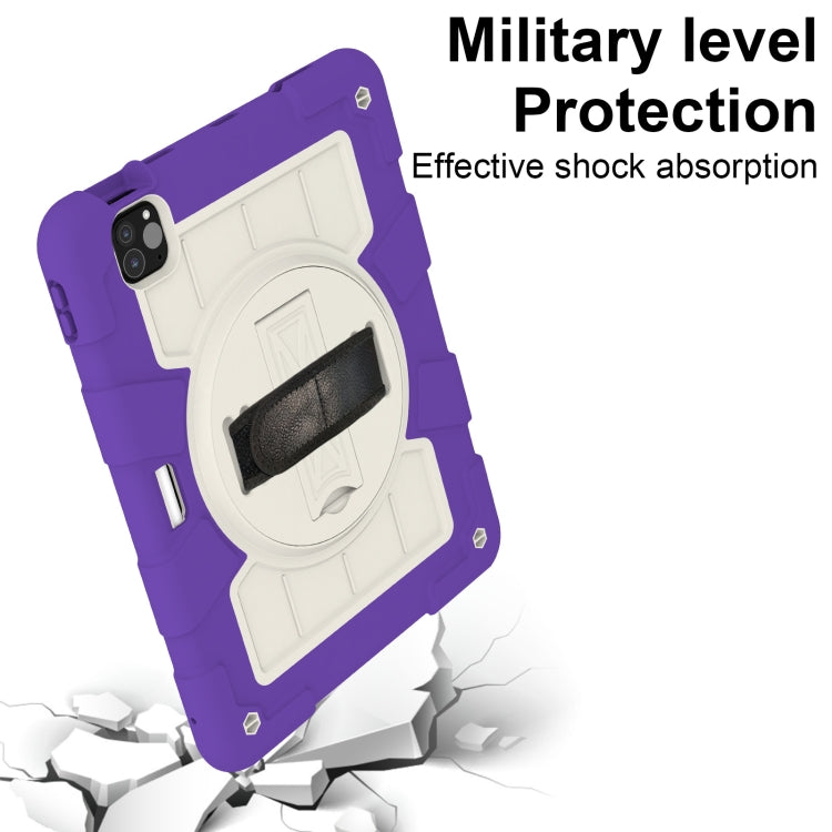 For iPad Pro 11 2025 / 2024 Silicone Hybrid PC Shockproof Tablet Case with Shoulder Strap