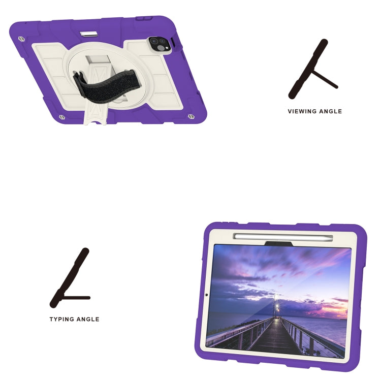 For iPad Pro 11 2025 / 2024 Silicone Hybrid PC Shockproof Tablet Case with Shoulder Strap