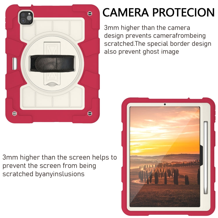 For iPad Pro 11 2025 / 2024 Silicone Hybrid PC Shockproof Tablet Case with Shoulder Strap