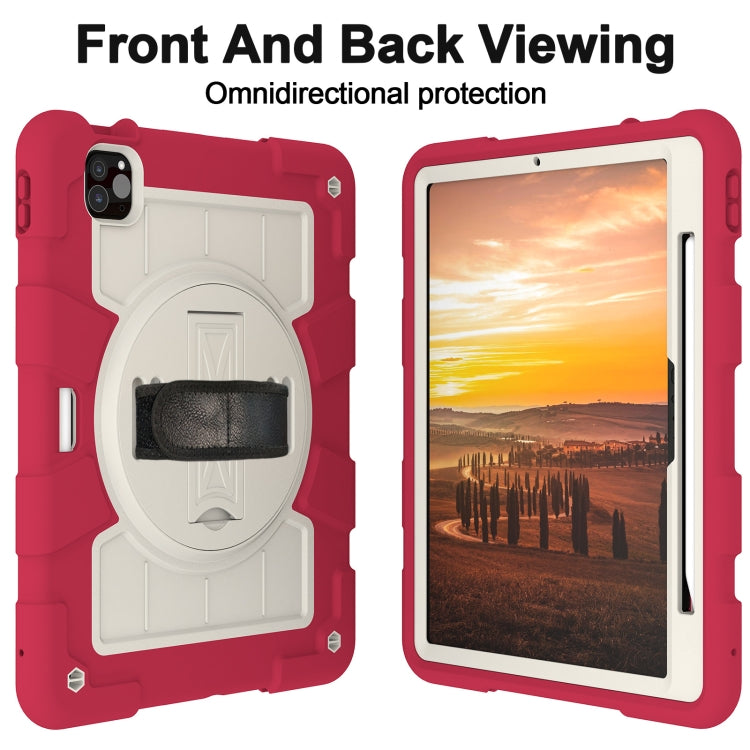For iPad Pro 11 2025 / 2024 Silicone Hybrid PC Shockproof Tablet Case with Shoulder Strap