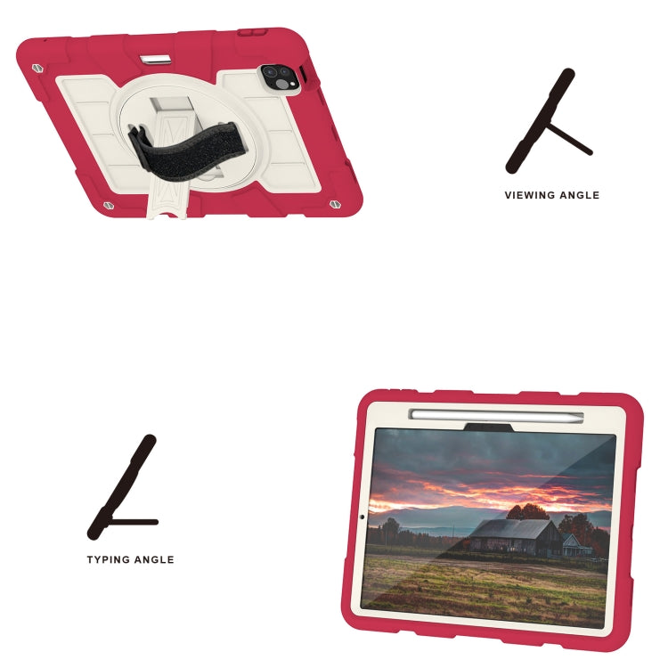 For iPad Pro 11 2025 / 2024 Silicone Hybrid PC Shockproof Tablet Case with Shoulder Strap