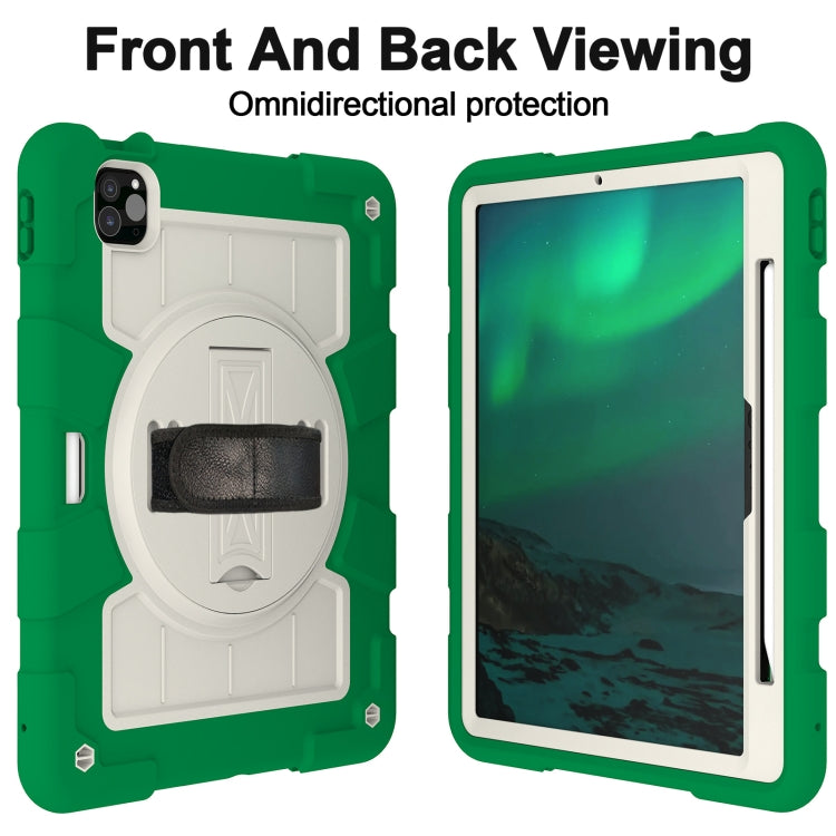 For iPad Pro 11 2025 / 2024 Silicone Hybrid PC Shockproof Tablet Case with Shoulder Strap