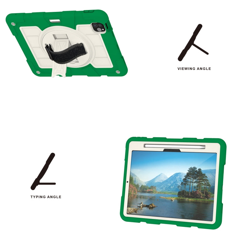 For iPad Pro 11 2025 / 2024 Silicone Hybrid PC Shockproof Tablet Case with Shoulder Strap