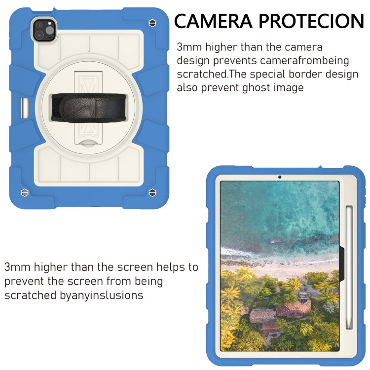 For iPad Pro 11 2025 / 2024 Silicone Hybrid PC Shockproof Tablet Case with Shoulder Strap