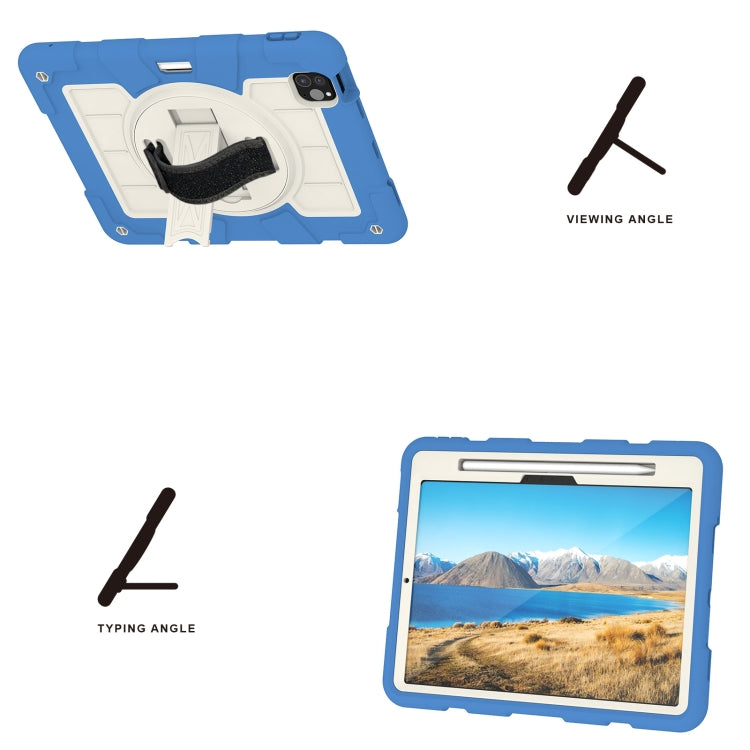 For iPad Pro 11 2025 / 2024 Silicone Hybrid PC Shockproof Tablet Case with Shoulder Strap