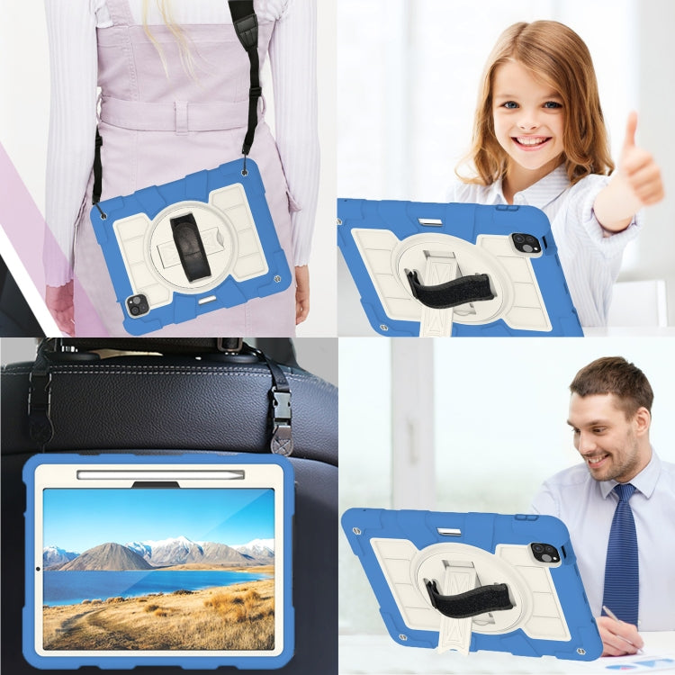 For iPad Pro 11 2025 / 2024 Silicone Hybrid PC Shockproof Tablet Case with Shoulder Strap