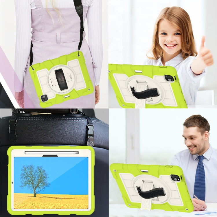 For iPad Pro 11 2025 / 2024 Silicone Hybrid PC Shockproof Tablet Case with Shoulder Strap