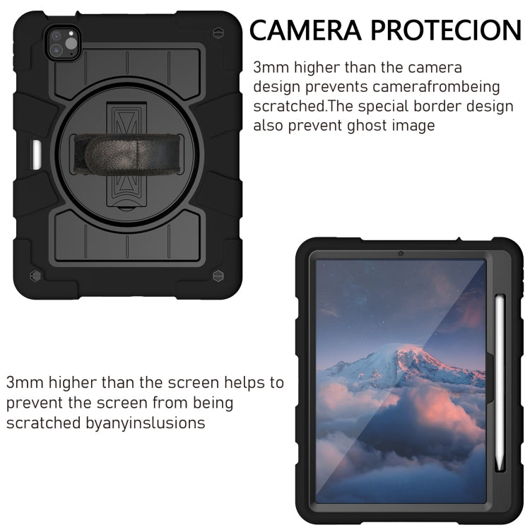 For iPad Pro 11 2025 / 2024 Silicone Hybrid PC Shockproof Tablet Case with Shoulder Strap