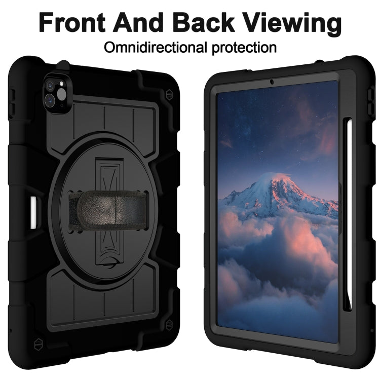 For iPad Pro 11 2025 / 2024 Silicone Hybrid PC Shockproof Tablet Case with Shoulder Strap